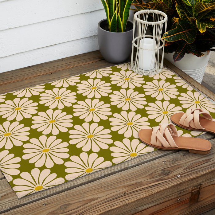Retro Modern Daisy - 70s Outdoor Rug Gallery Image 2