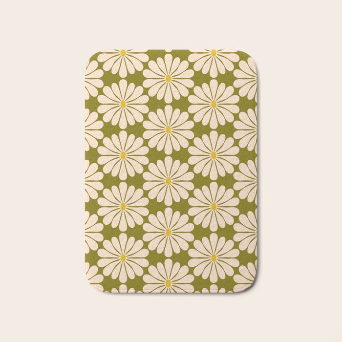 Retro Modern Daisy - 70s Bath Mat Gallery Image 1