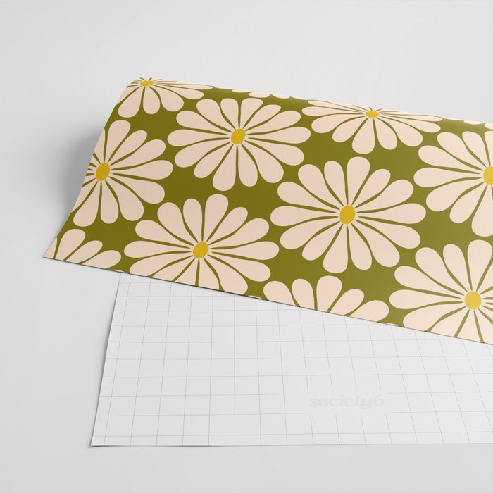 Retro Modern Daisy - 70s Wrapping Paper Gallery Image 2
