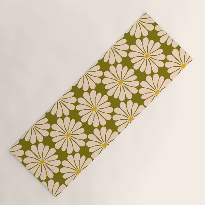 Retro Modern Daisy - 70s Yoga Mat Gallery Image 1