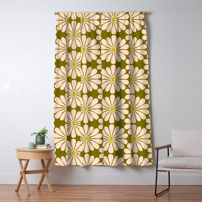 Retro Modern Daisy - 70s Window Curtain Gallery Image 1