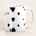 Hand-Drawn Hearts (Black & White Pattern) Coffee Mug Gallery Image 1