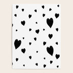 Hand-Drawn Hearts (Black & White Pattern) Poster Gallery Image 4