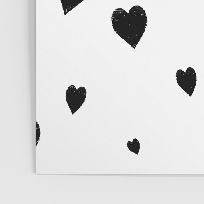 Hand-Drawn Hearts (Black & White Pattern) Poster Gallery Image 3