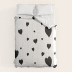 Hand-Drawn Hearts (Black & White Pattern) Comforter Gallery Image 6