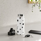 Hand-Drawn Hearts (Black & White Pattern) Water Bottle Gallery Image 4