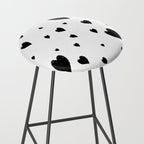 Hand-Drawn Hearts (Black & White Pattern) Stool Gallery Image 2