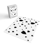 Hand-Drawn Hearts (Black & White Pattern) Jigsaw Puzzle Gallery Image 2
