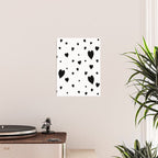 Hand-Drawn Hearts (Black & White Pattern) Poster Gallery Image 2