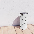 Hand-Drawn Hearts (Black & White Pattern) Travel Mug Gallery Image 4