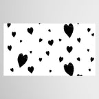 Hand-Drawn Hearts (Black & White Pattern) Tablecloth Gallery Image 2