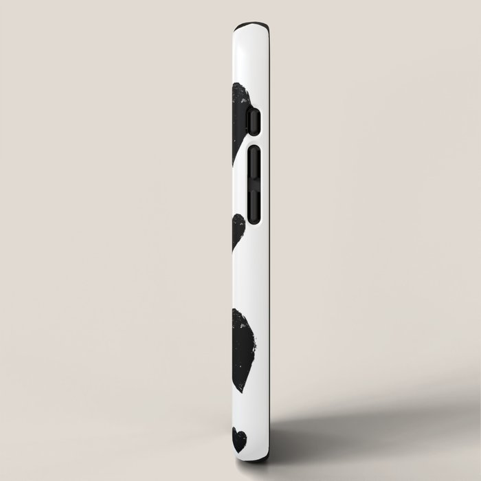 Hand-Drawn Hearts (Black & White Pattern) iPhone Case Gallery Image 2