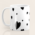 Hand-Drawn Hearts (Black & White Pattern) Coffee Mug Gallery Image 3