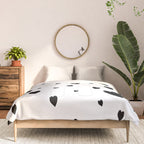 Hand-Drawn Hearts (Black & White Pattern) Comforter Gallery Image 3