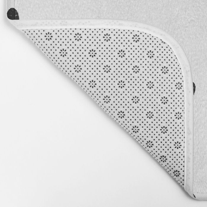 Hand-Drawn Hearts (Black & White Pattern) Bath Mat Gallery Image 2