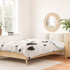 Hand-Drawn Hearts (Black & White Pattern) Duvet Cover Gallery Image 2