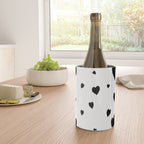 Hand-Drawn Hearts (Black & White Pattern) Wine Chiller Gallery Image 4