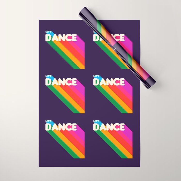 RAINBOW DANCE TYPOGRAPHY- let's dance Wrapping Paper Gallery Image 1