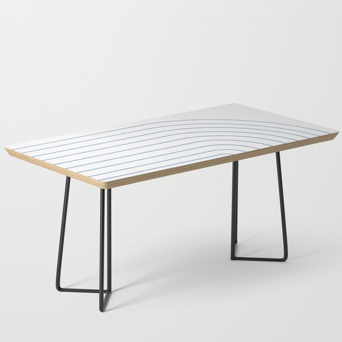 Minimal Arch XXV White and Blue Green Modern Geometric Lines Coffee Table Gallery Image 1