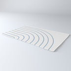 Minimal Arch XXV White and Blue Green Modern Geometric Lines Rug Gallery Image 3