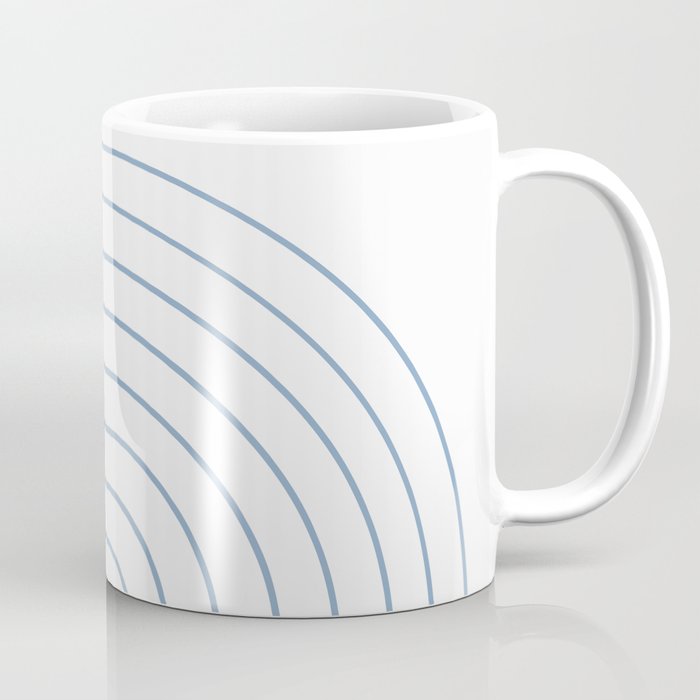 Minimal Arch XXV White and Blue Green Modern Geometric Lines Coffee Mug Gallery Image 1