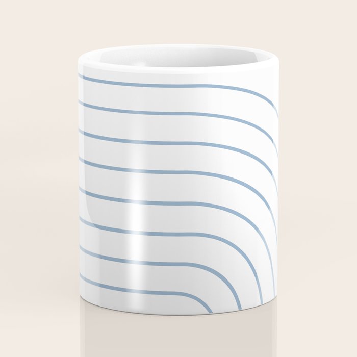 Minimal Arch XXV White and Blue Green Modern Geometric Lines Coffee Mug Gallery Image 4