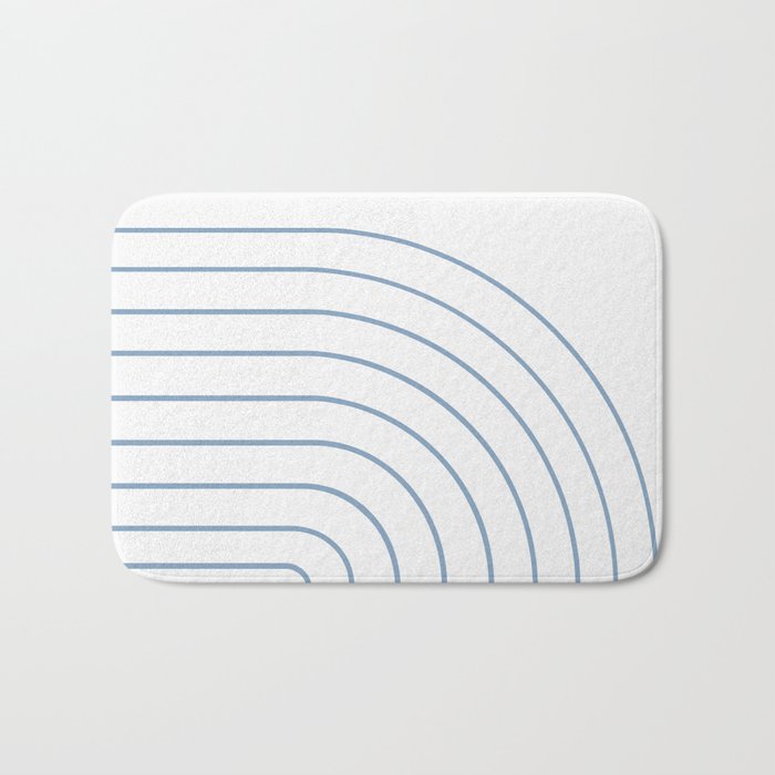 Minimal Arch XXV White and Blue Green Modern Geometric Lines Bath Mat Gallery Image 1