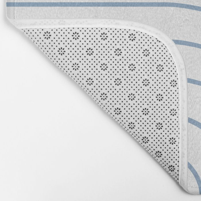Minimal Arch XXV White and Blue Green Modern Geometric Lines Bath Mat Gallery Image 2