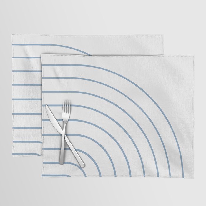 Minimal Arch XXV White and Blue Green Modern Geometric Lines Placemat Gallery Image 1