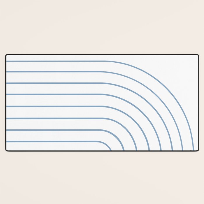 Minimal Arch XXV White and Blue Green Modern Geometric Lines Desk Mat Gallery Image 3