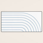 Minimal Arch XXV White and Blue Green Modern Geometric Lines Desk Mat Gallery Image 3