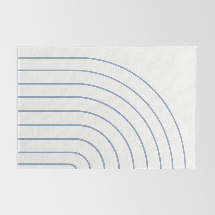 Minimal Arch XXV White and Blue Green Modern Geometric Lines Rug Gallery Image 2