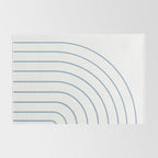 Minimal Arch XXV White and Blue Green Modern Geometric Lines Rug Gallery Image 2