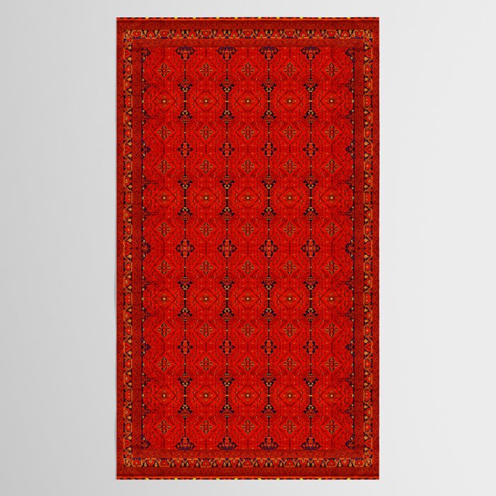 Red Oriental Heritage Bohemian Traditional Moroccan Style Tablecloth Gallery Image 2