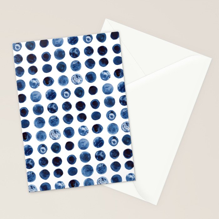 Blueberries | Watercolour Pattern Stationery Card Gallery Image 2