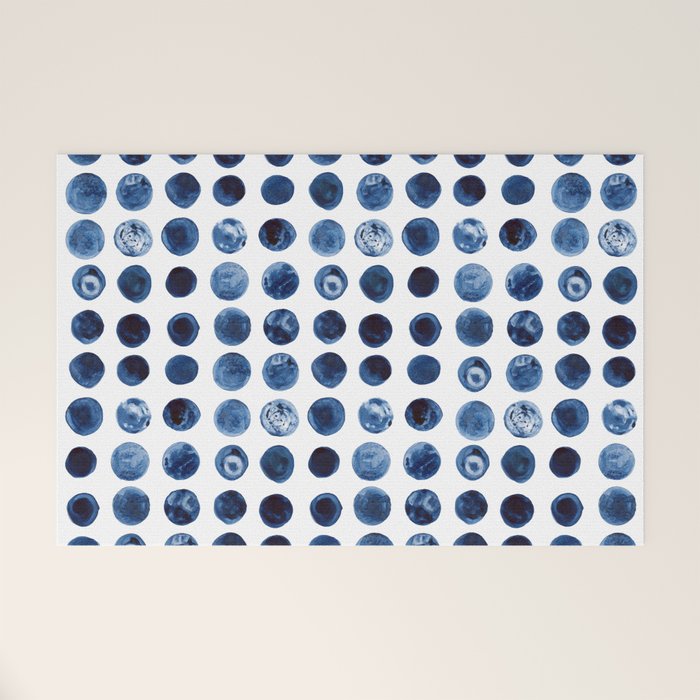 Blueberries | Watercolour Pattern Welcome Mat Gallery Image 1