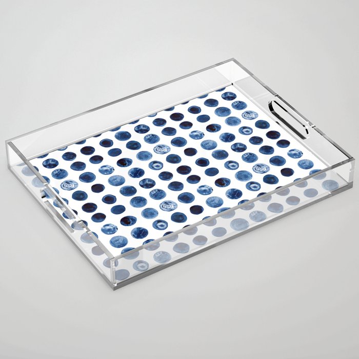 Blueberries | Watercolour Pattern Acrylic Tray Gallery Image 1