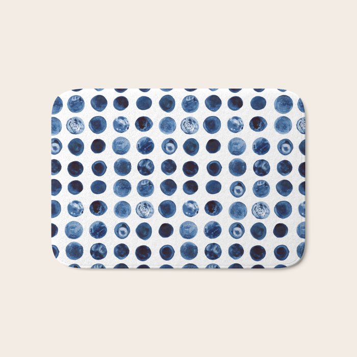 Blueberries | Watercolour Pattern Bath Mat Gallery Image 1
