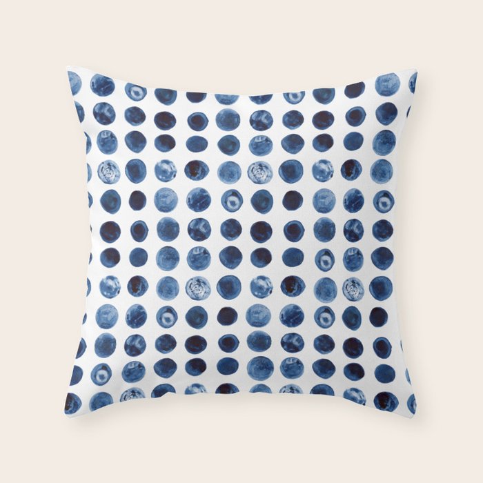 Blueberries | Watercolour Pattern Throw Pillow Gallery Image 6