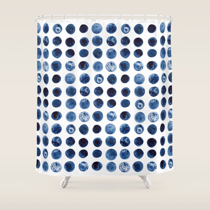 Blueberries | Watercolour Pattern Shower Curtain Gallery Image 1