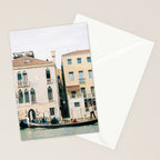 Gondola in the canals of Venice, Italy | Pastel colorful travel photography in Europe Stationery Card Gallery Image 2