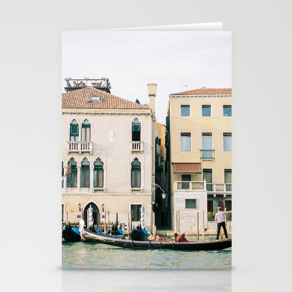 Gondola in the canals of Venice, Italy | Pastel colorful travel photography in Europe Stationery Card Gallery Image 2