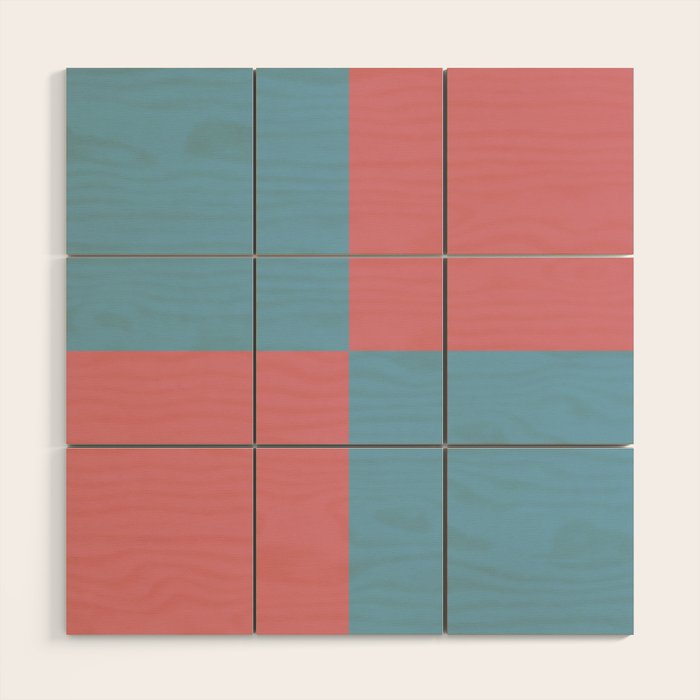 Cool Eclectic Revival Checks Wood Wall Art Gallery Image 1