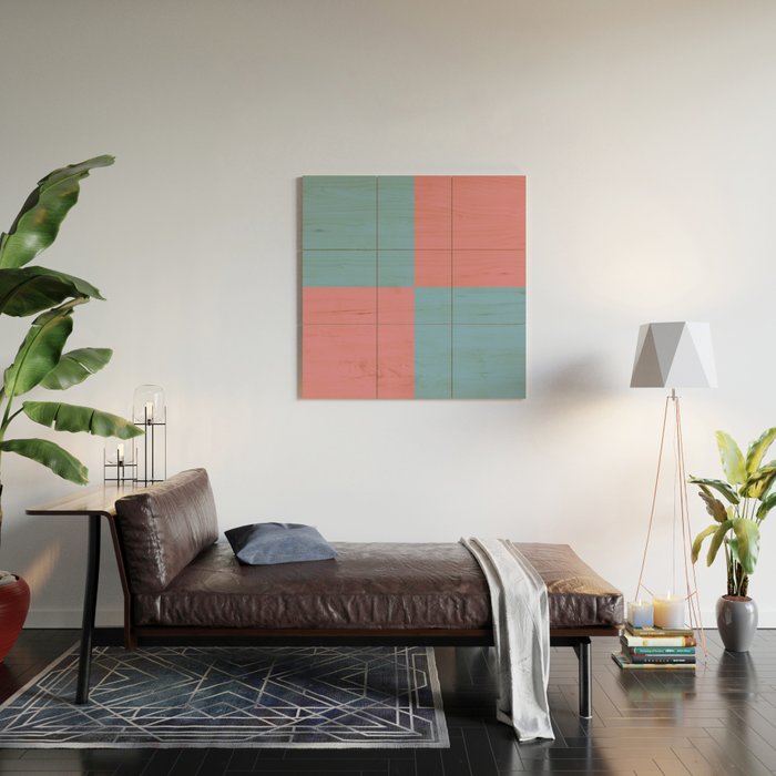 Cool Eclectic Revival Checks Wood Wall Art Gallery Image 2