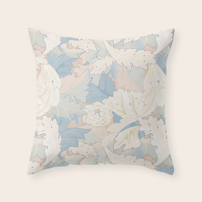 William Morris Pastel Acanthus Leaves Throw Pillow Gallery Image 6