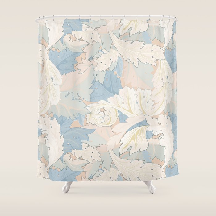William Morris Pastel Acanthus Leaves Shower Curtain Gallery Image 1