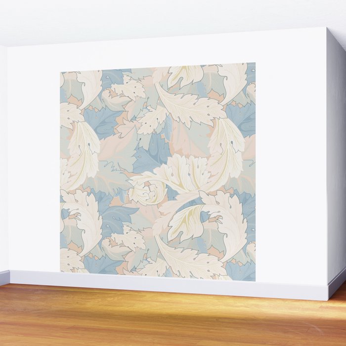 William Morris Pastel Acanthus Leaves Wall Mural Gallery Image 2