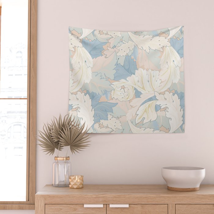 William Morris Pastel Acanthus Leaves Wall Tapestry Gallery Image 2