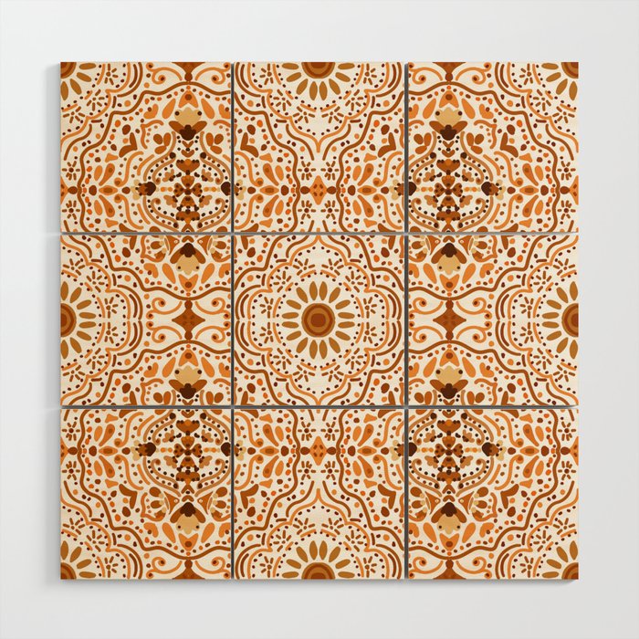 Bohemian Fantasy in Orange Wood Wall Art Gallery Image 1