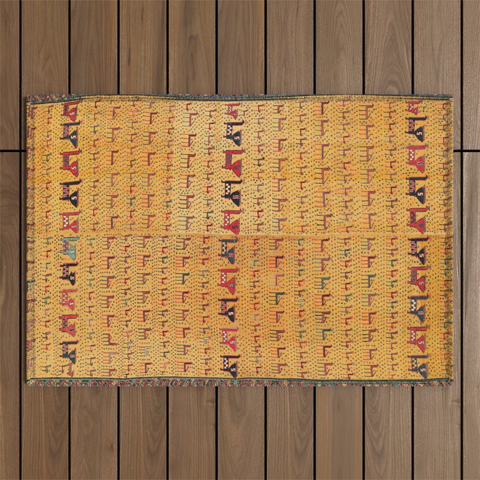 Shahsavan Moghan Southeast Caucasus Flatwoven Cover Print Outdoor Rug Gallery Image 1